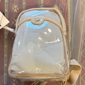 LC Lauren Conrad Clear Beige Mini Crossbody Backpack